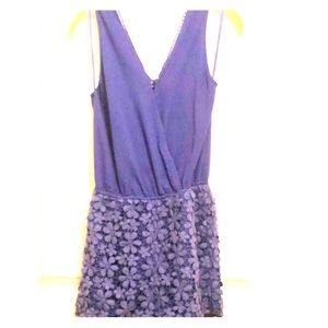 Blue chiffon and daisy lace romper!